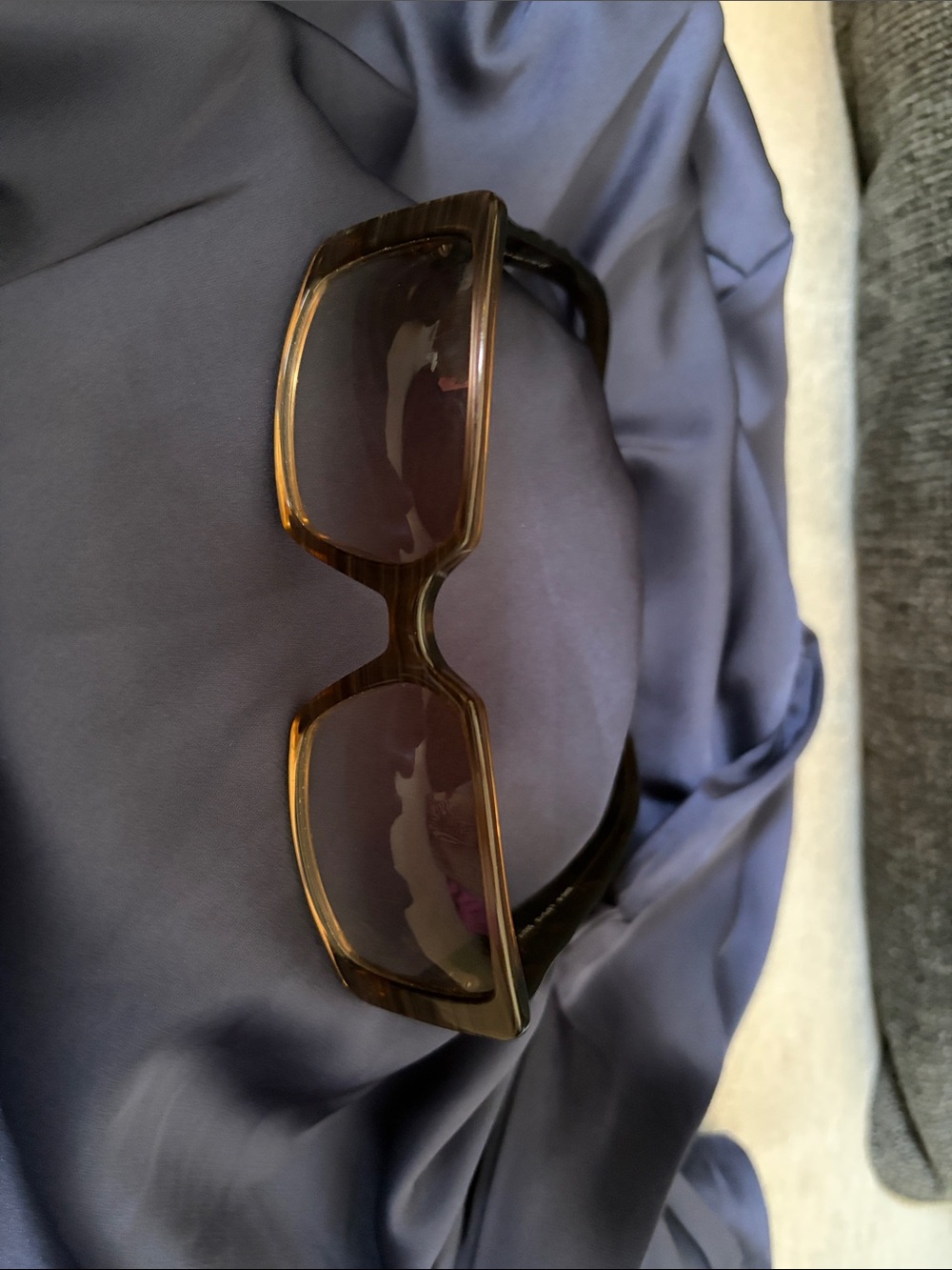 CHANEL Brown Rectangular Sunglasses with Subtle Jewel Accent - Picture 2 of 4
